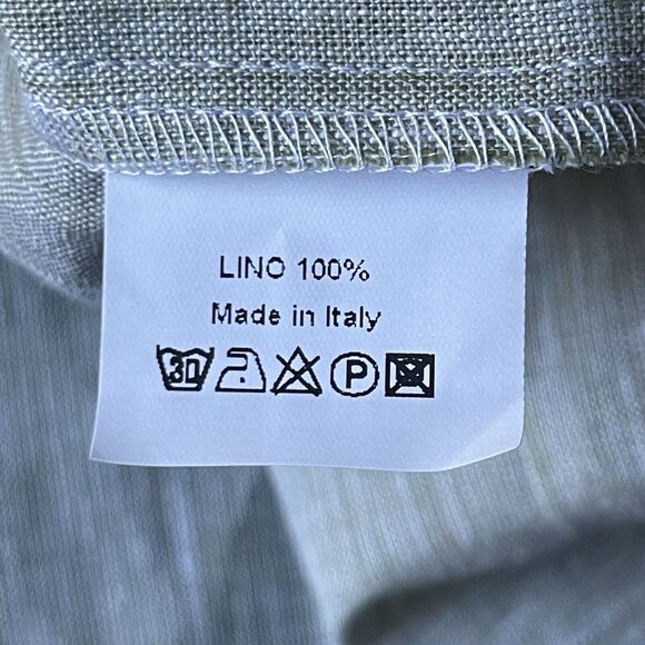 NWT Amina Rubinacci Napoli Costanza Green Italy 100% Linen Shirt Size 48 Women - Picture 9 of 13